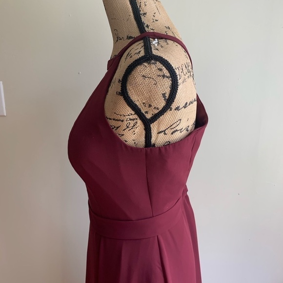 Azazie maron dress maxi size A12 sleeveless - Picture 5 of 12